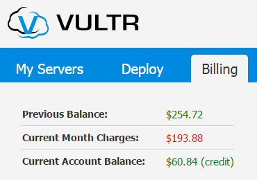 vultr billing balance